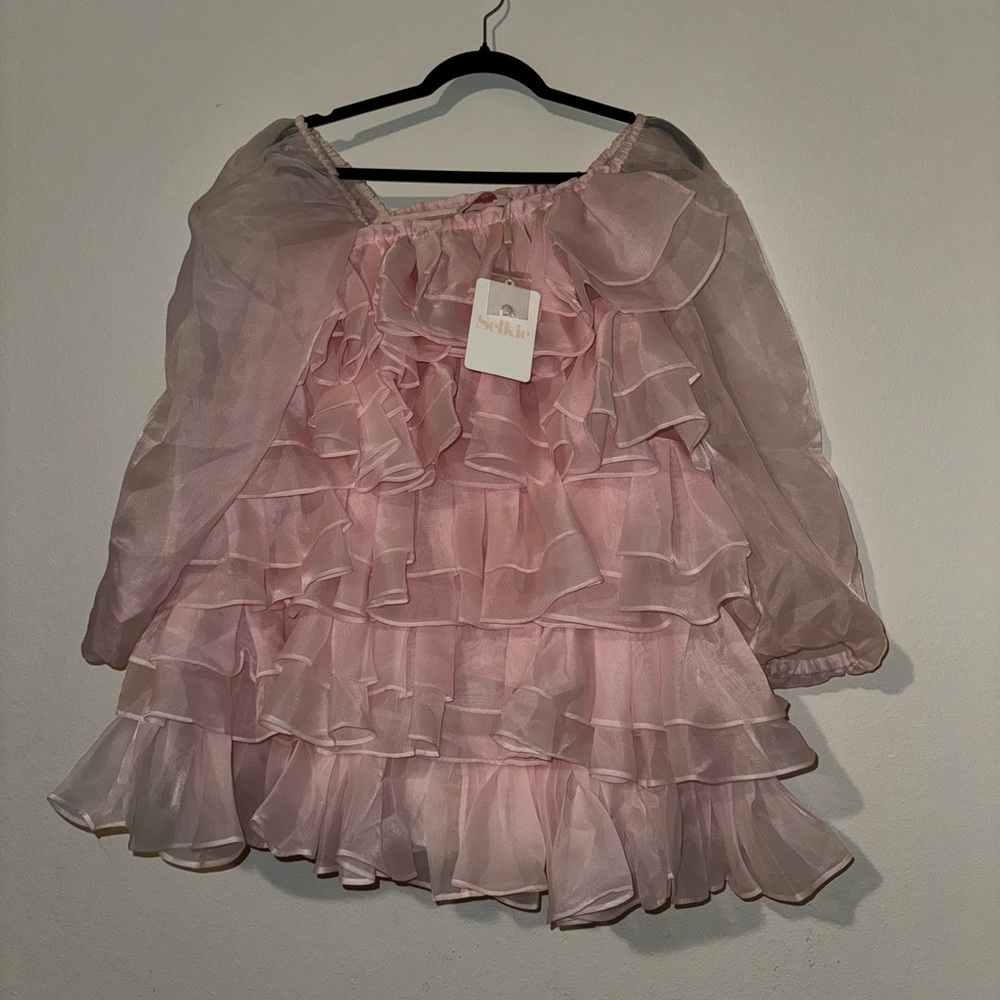 Selkie Rare HTF the loofah candy floss dress ruffle Barbie pink